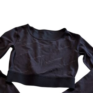 Lululemon Black Athletic Top with Gold Logo